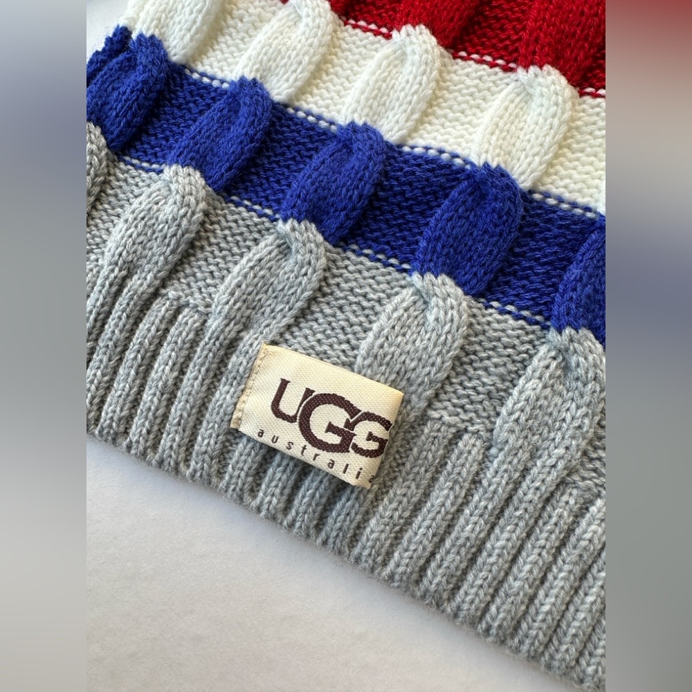 UGG Australia Scarf Wool Multicolor Striped - Picture 2 of 8